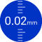 accuracy of 0,02 mm