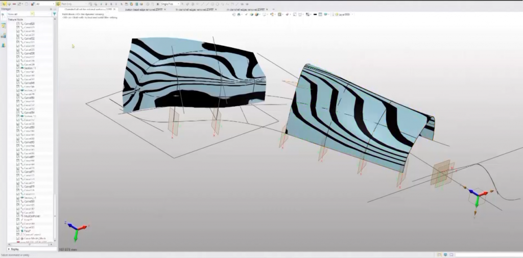 Automatically generated surface-left, manually generated surfaces-right