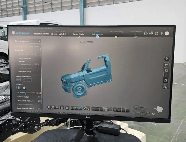 Scanned data display in FreeScan software