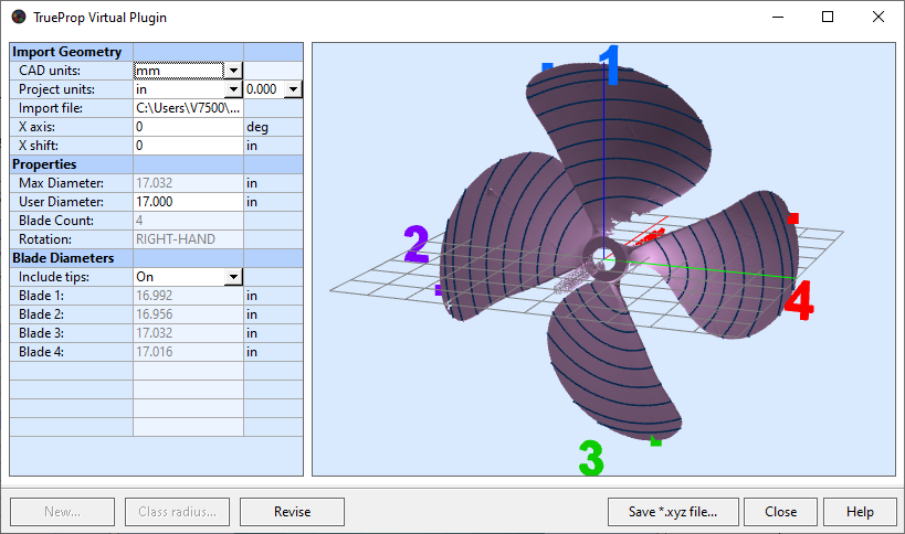 The resulting 3D scan is post-processed using TrueProp’s Virtual Plugin to mimic the process used by the pitchometer.