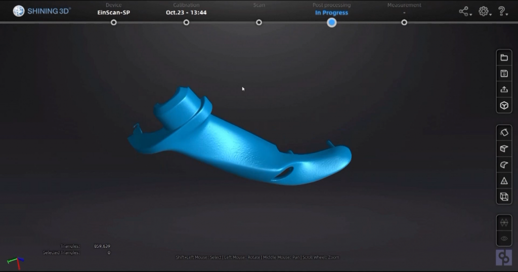 Scanning data of the handle moulding