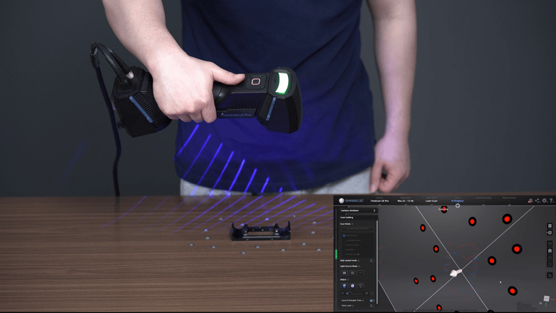 Scanning using SHINING 3D FreeScan UE Pro
