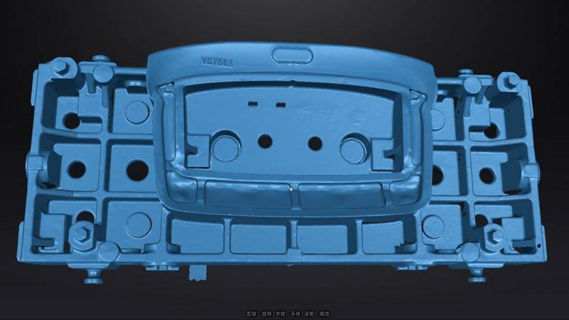 The resulting data set after 3D scanning stamping dies with the SHINING 3D FreeScan series.